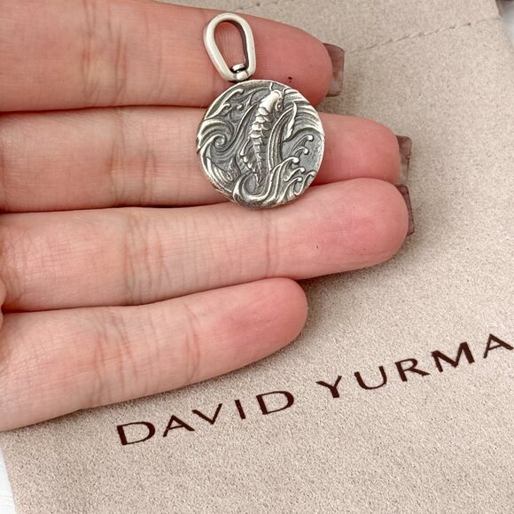 David Yurman Men's .925 Sterling Silver Dragon Pendant Amulet - Picture 4 of 5